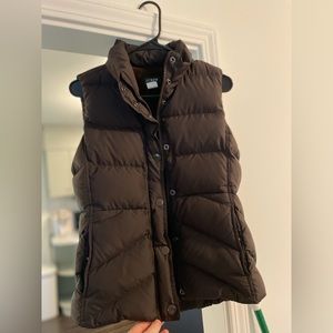 Chocolate Brown J Crew women’s down puffer vest